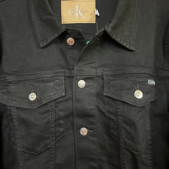 Calvin Klein Women's Classic Trucker Denim Jacket Black Size XL - Picture 7 of 7